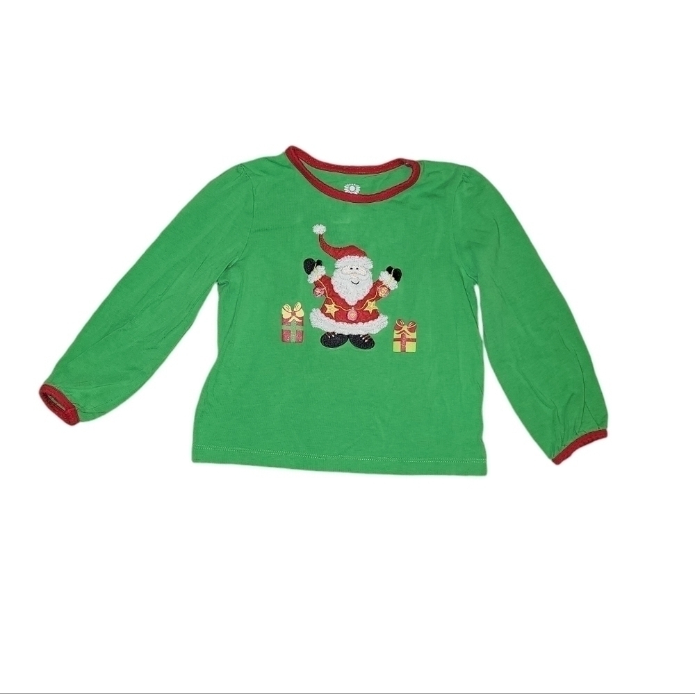 J. KHAKI size 3T long sleeve Christmas themed top. Santa Claus graphic